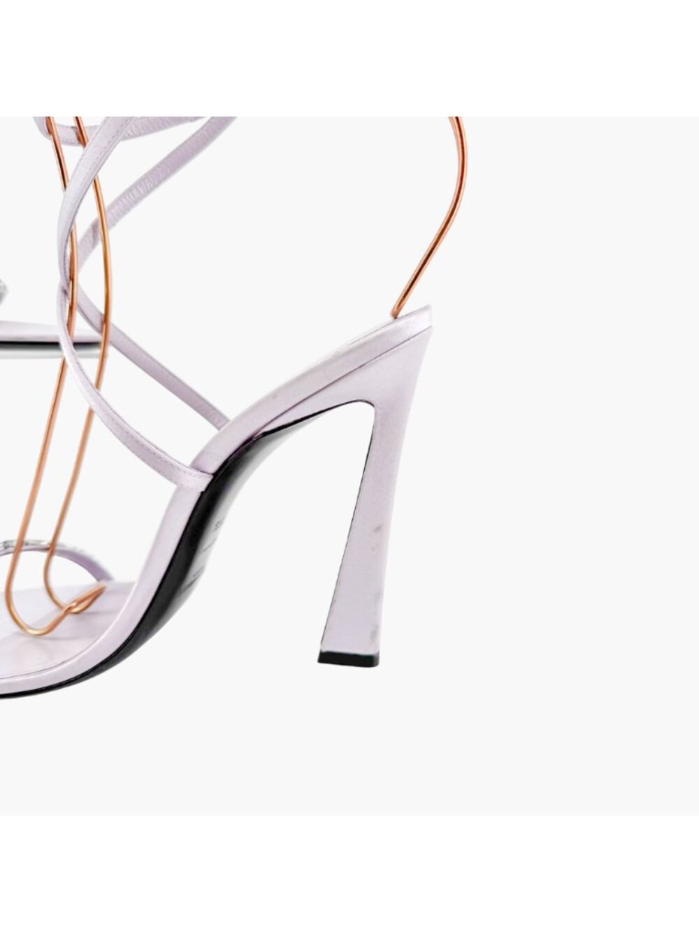 Saint Laurent Gippy Crystal Sandals EU 39.5 US 9.5 Lilac Purple Satin High Heels - Picture 12 of 13